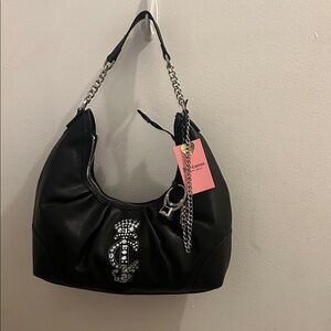 Juicy Couture Black Rhinestone Accent hobo purse